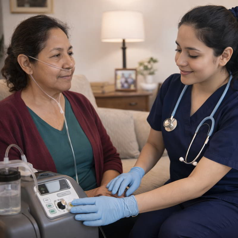 Manejo de oxigenoterapia a domicilio con apoyo de enfermería en Trujillo