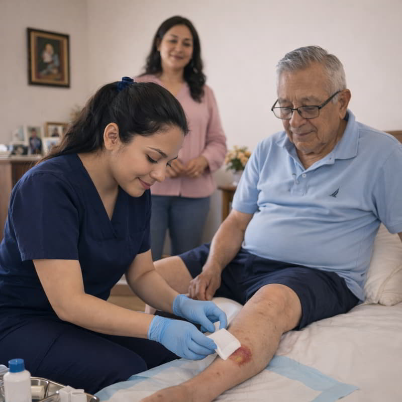 Curación de lesión por presión a domicilio por enfermera profesional