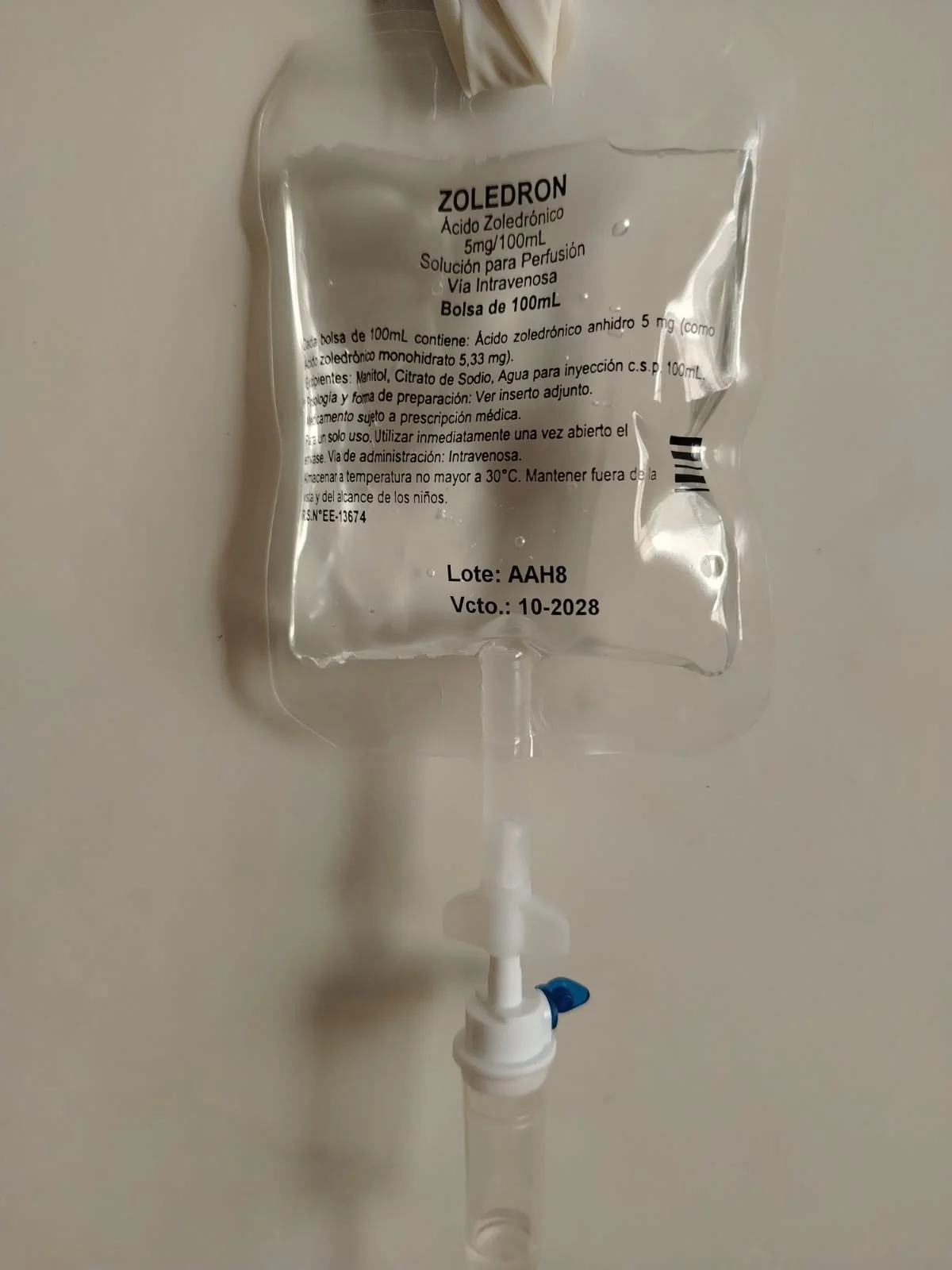 Ácido zoledrónico zolendron 5mg 100ml Vital Nurse
